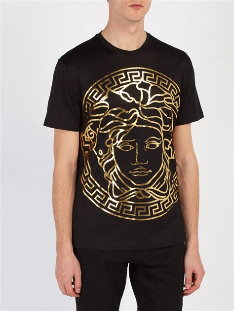 versace t shirt mens black and gold|versace polo shirts for men.